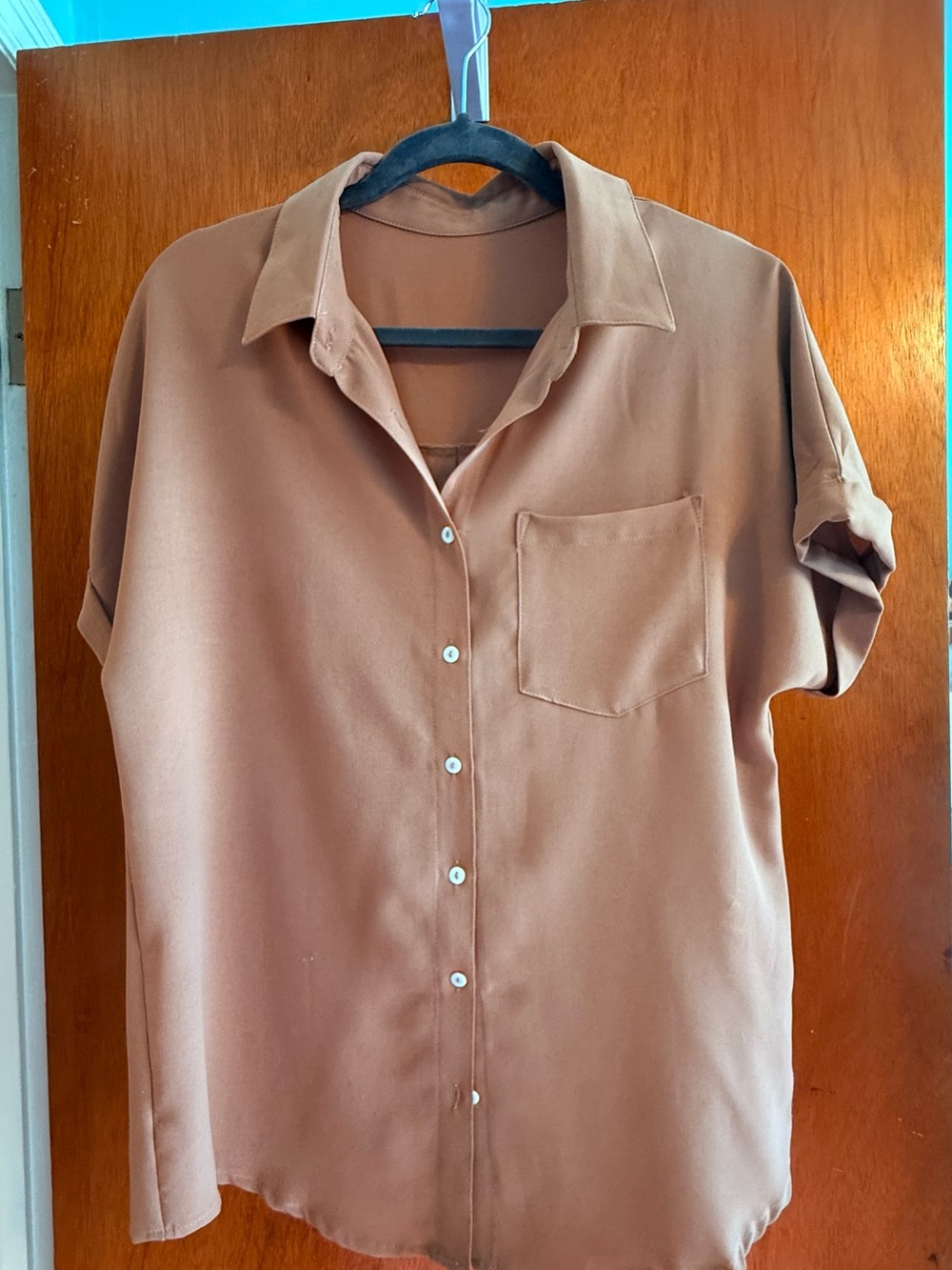 Unk Brown Short-Sleeve Button-Down Shirt